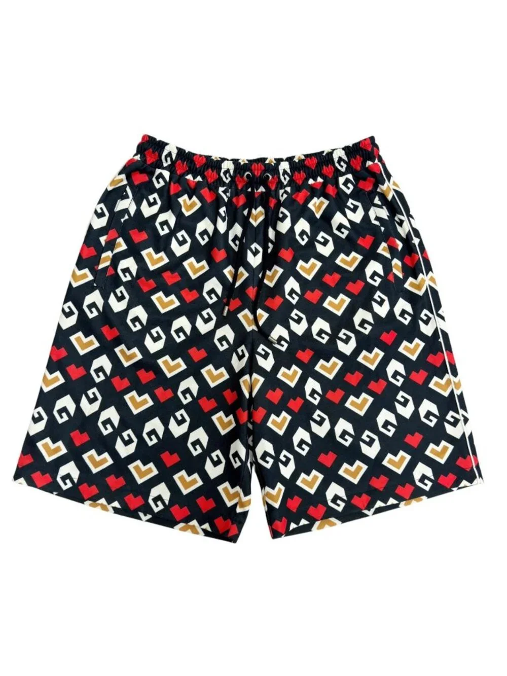 Gucci Square G Heart Print All Over Technical Jersey Shorts